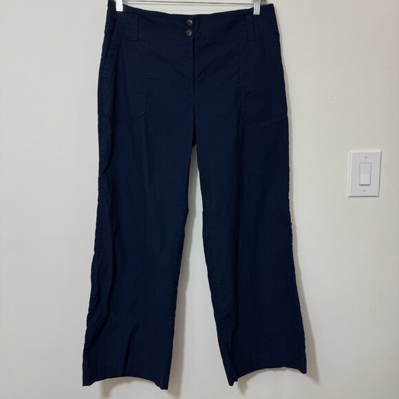 Maeve Anthropologie Naomi Wide Leg Pants Size 16W Blue High Rise Stretch - Picture 1 of 7